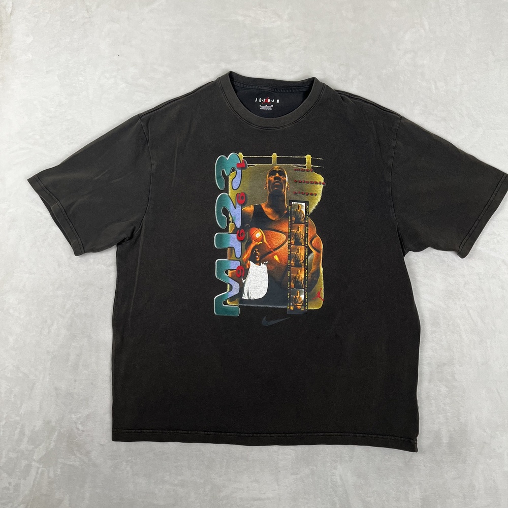Jordan Nike MJ23 1996 MVP T-Shirt Mens XL Black Basketball Retro Graphic Tee